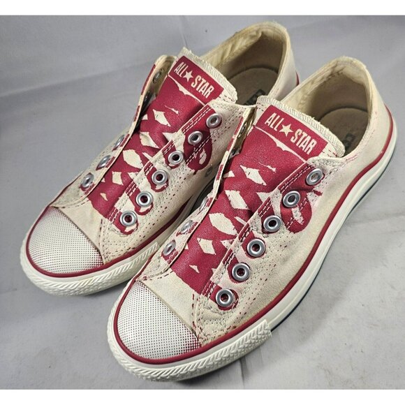 Converse All Star Stencil Kit Unisex  Red/White No Lace Slip-On Shoes Size M6/W8 - Picture 3 of 14